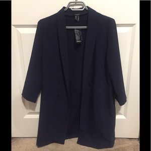 Long navy blazer
